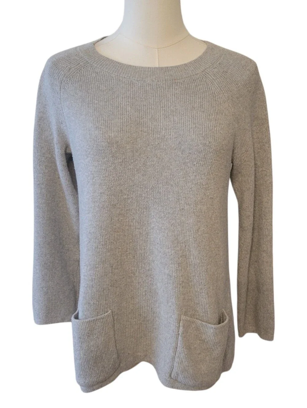 J. Jill Gray Knit Scoopneck Pullover Sweater Size‎ XS Petite